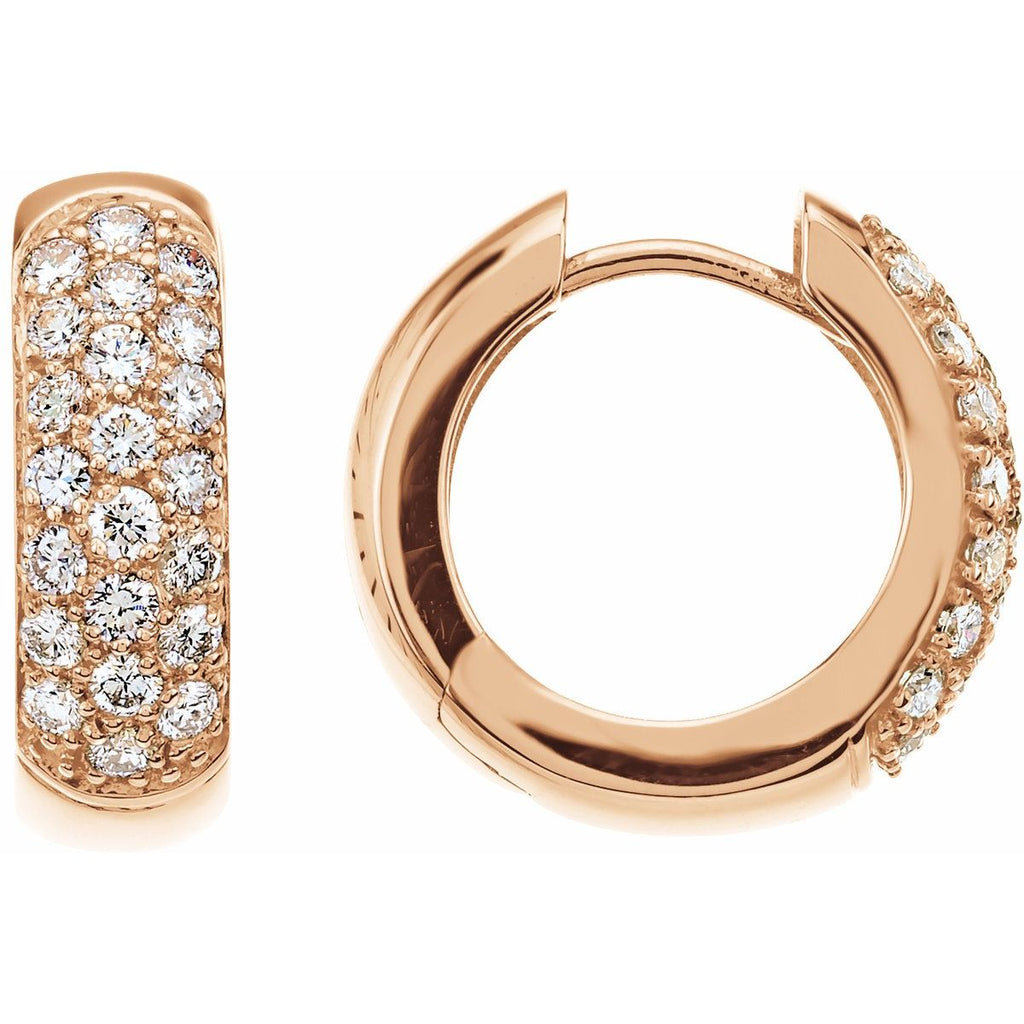 7/8 CTW Lab-Grown Diamond Hoop Earrings in 14k rose gold