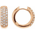 7/8 CTW Lab-Grown Diamond Hoop Earrings in 14k rose gold