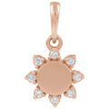 Engravable .06 CTW Lab-Grown Diamond Round Pendant/Charm in 14k rose gold