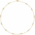 Cultured White Freshwater Pearl & Bead 12-Station Necklace in 14k yellow gold