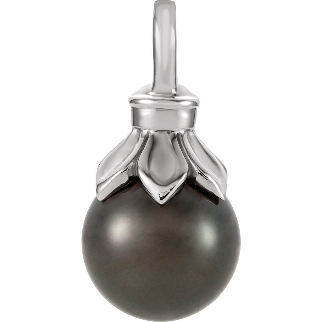 Cultured Tahitian Pearl Pendant in 14k white gold