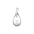 Cultured White Freshwater Pearl Pendant in 14k white gold