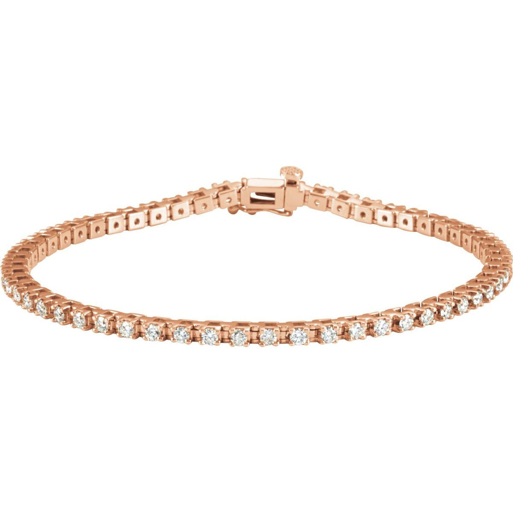 2 1/4 CTW Natural Diamond Line Bracelet in 14k rose gold