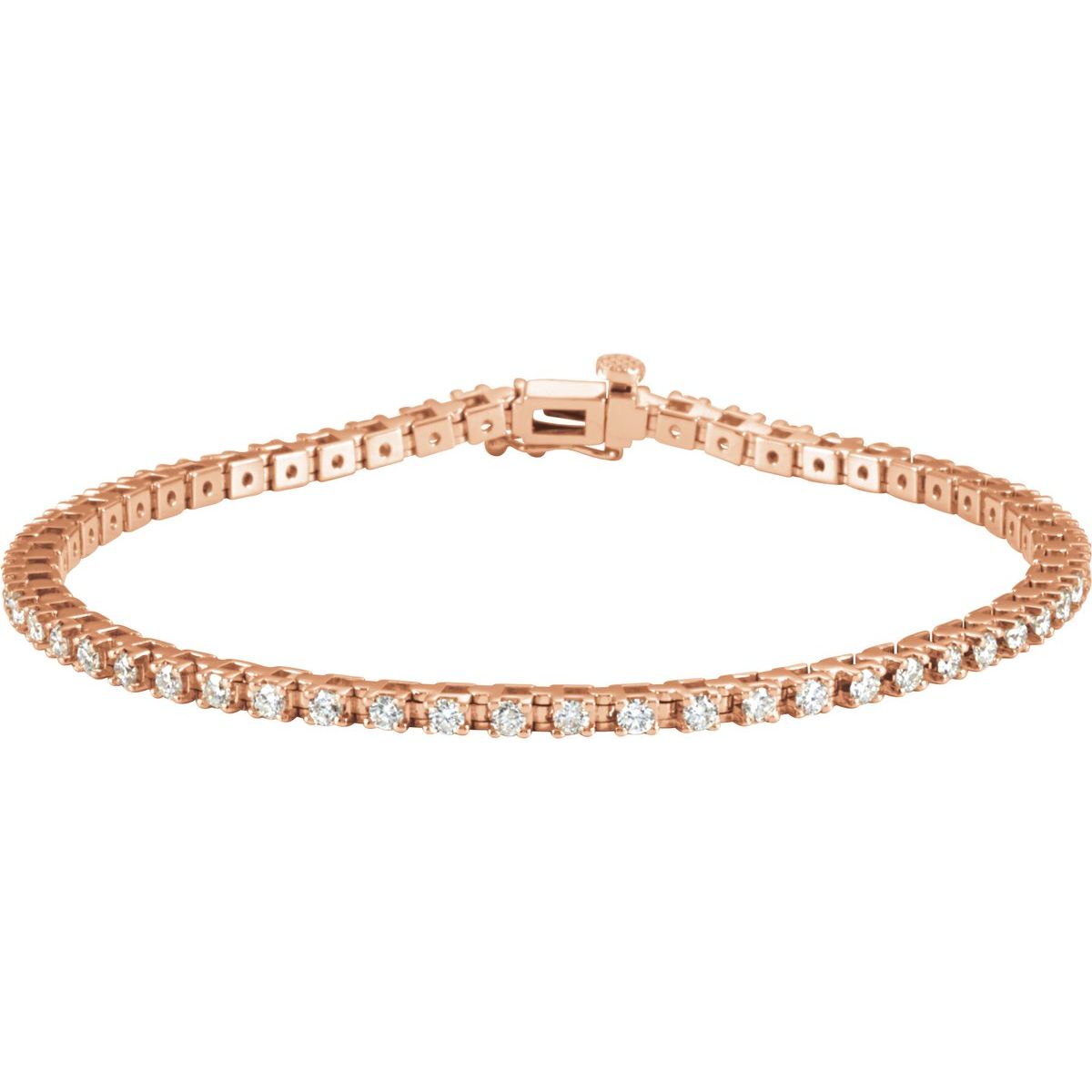 2 1/4 CTW Natural Diamond Line Bracelet in 14k rose gold