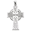 Celtic-Inspired Cross Pendant in 14k white gold