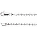 1.8 mm Hollow Bead Chain in 14k white gold