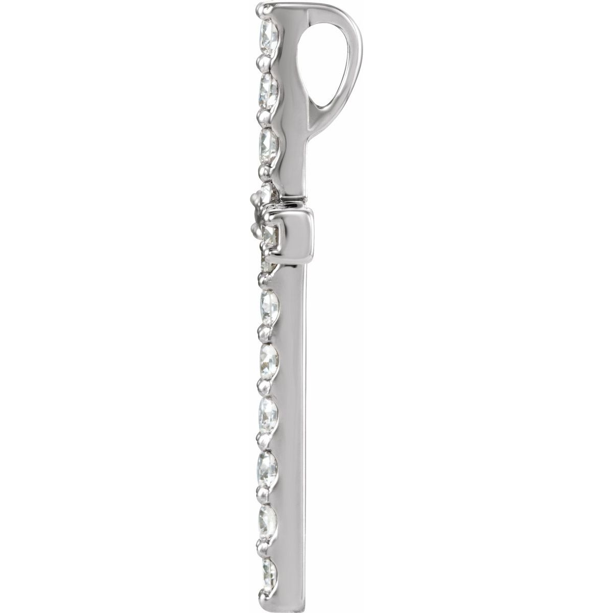 Lab-Grown Diamond Petite Cross Pendant in 14k rose gold