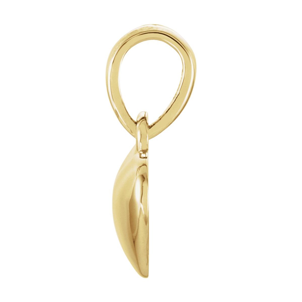 .03 CT Natural Diamond Engravable Heart Pendant in 14k yellow gold