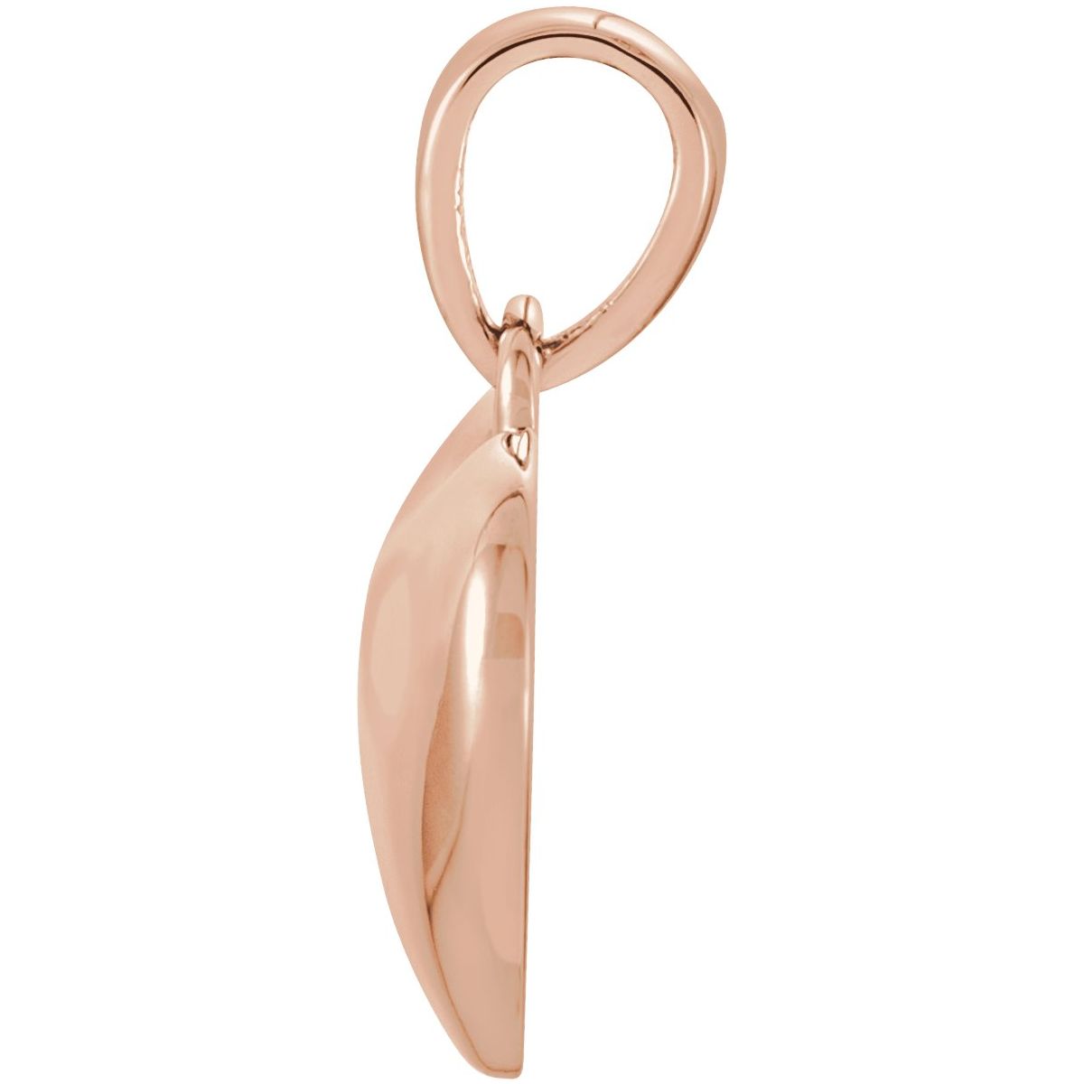 .05 CT Natural Diamond Engravable Heart Pendant in 14k rose gold