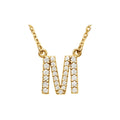 1/8 CTW Natural Diamond Initial M Necklace in 14k yellow gold