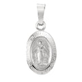 26x18 mm Oval Miraculous Medal in 14k white gold