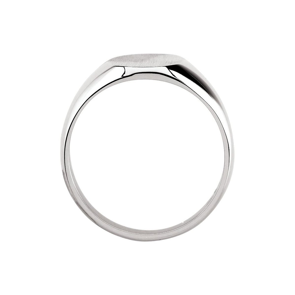 Men's Oval Signet Ring in 14k white gold