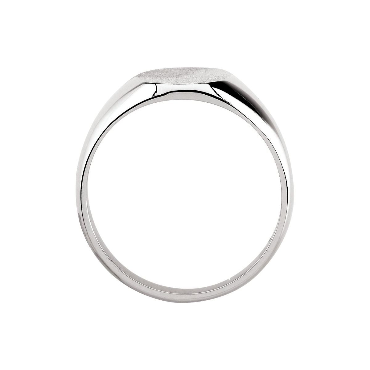 Men's Oval Signet Ring in 14k white gold
