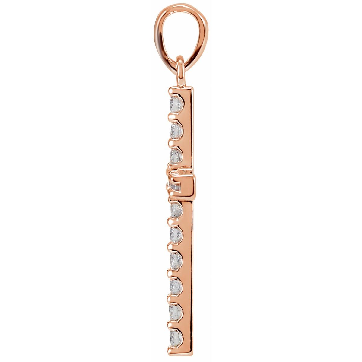 1 3/8 CTW Natural Diamond Cross Pendant in 14k rose gold