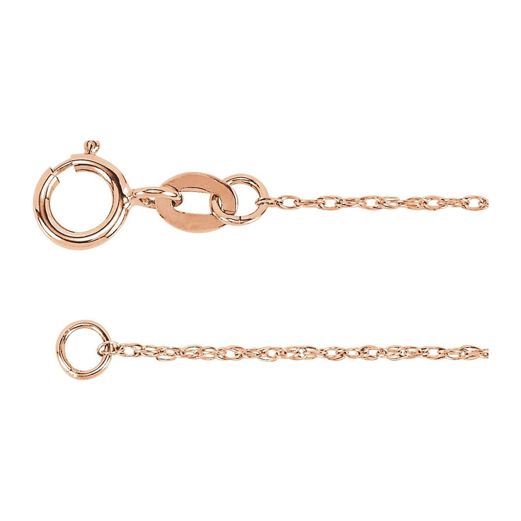 1 mm Rope Chain in 14k rose gold