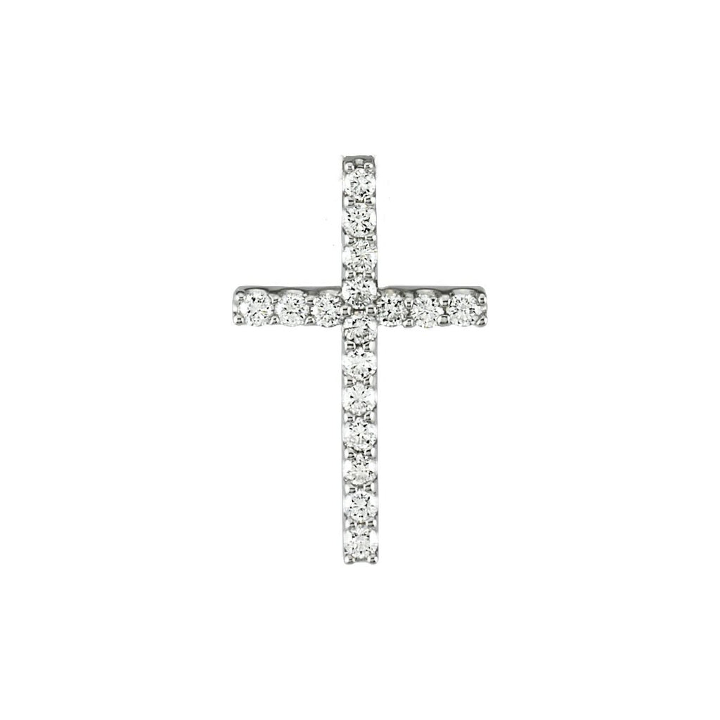 Lab-Grown Diamond Petite Cross Pendant in 14k rose gold