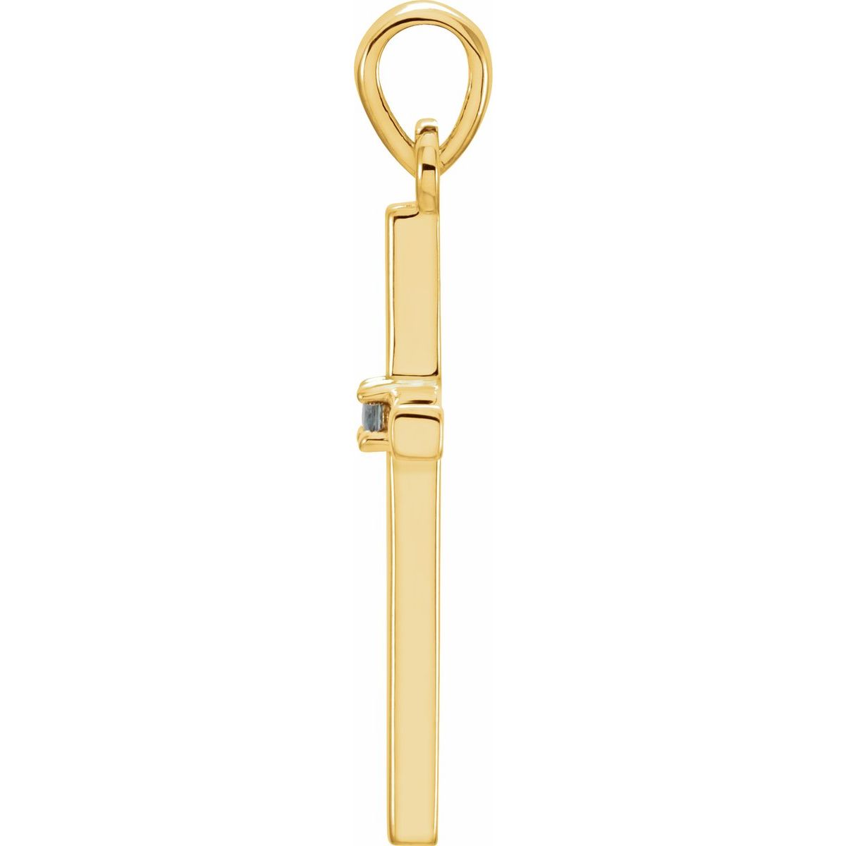 Natural Alexandrite Cross Pendant in 14k yellow gold