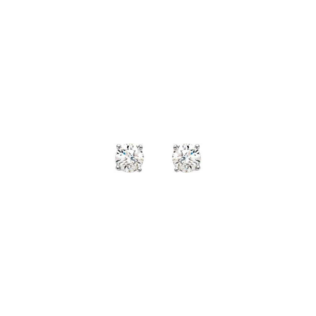 1/2 CTW Natural Diamond Stud Earrings in 14k white gold