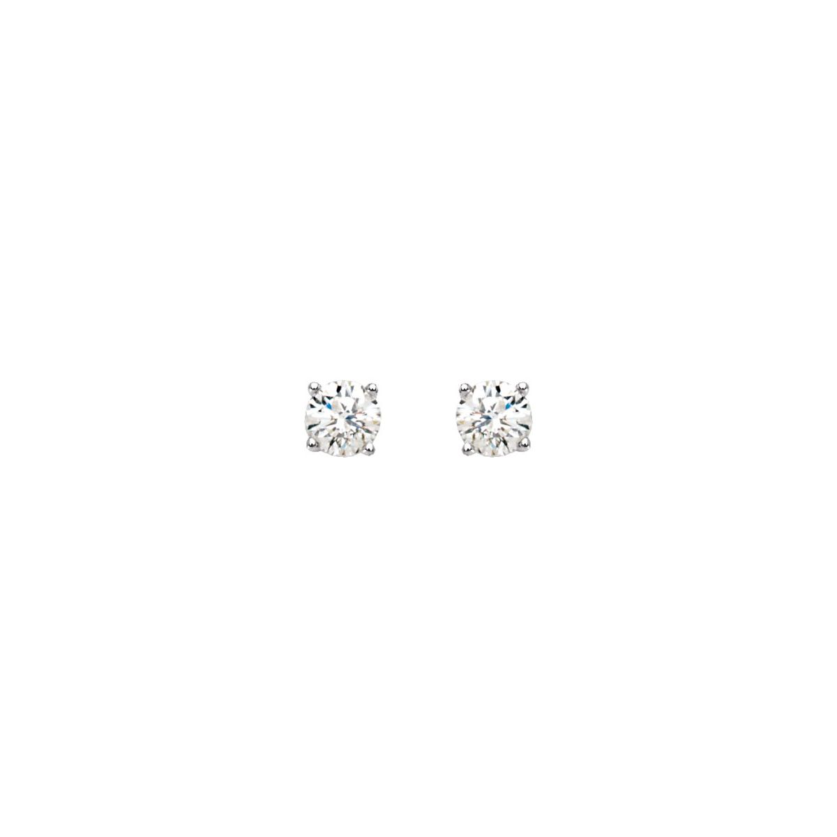 1/2 CTW Natural Diamond Stud Earrings in 14k white gold