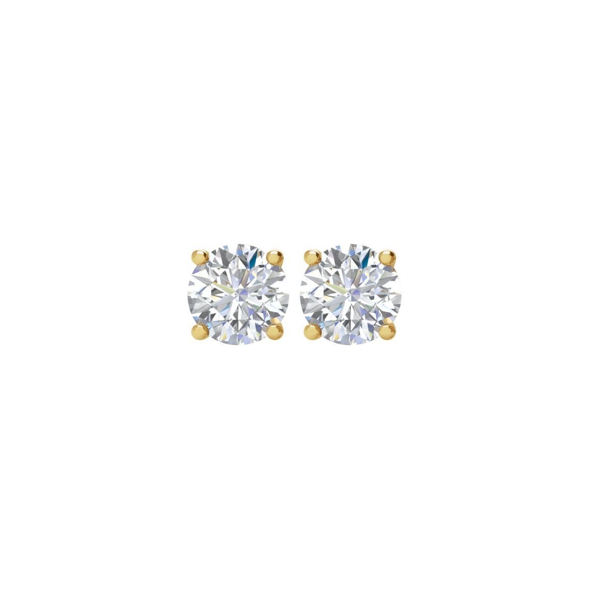 1/2 CTW Natural Diamond Stud Earrings in 14k yellow gold