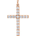 1 3/8 CTW Natural Diamond Cross Pendant in 14k rose gold