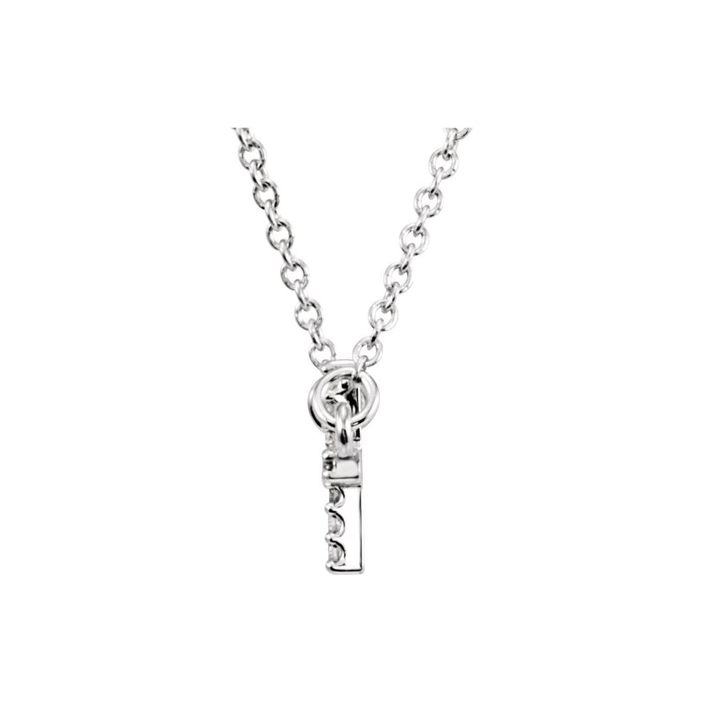 .07 CTW Natural Diamond Sideways Cross Necklace in 14k white gold