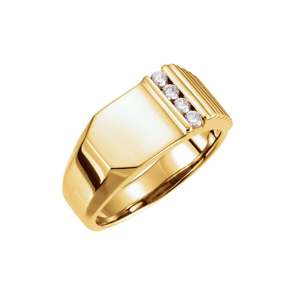1/5 CTW Natural Diamond Ring 1/5 CTW Natural Diamond 10.5x10 mm Geometric Signet Ring in platinum