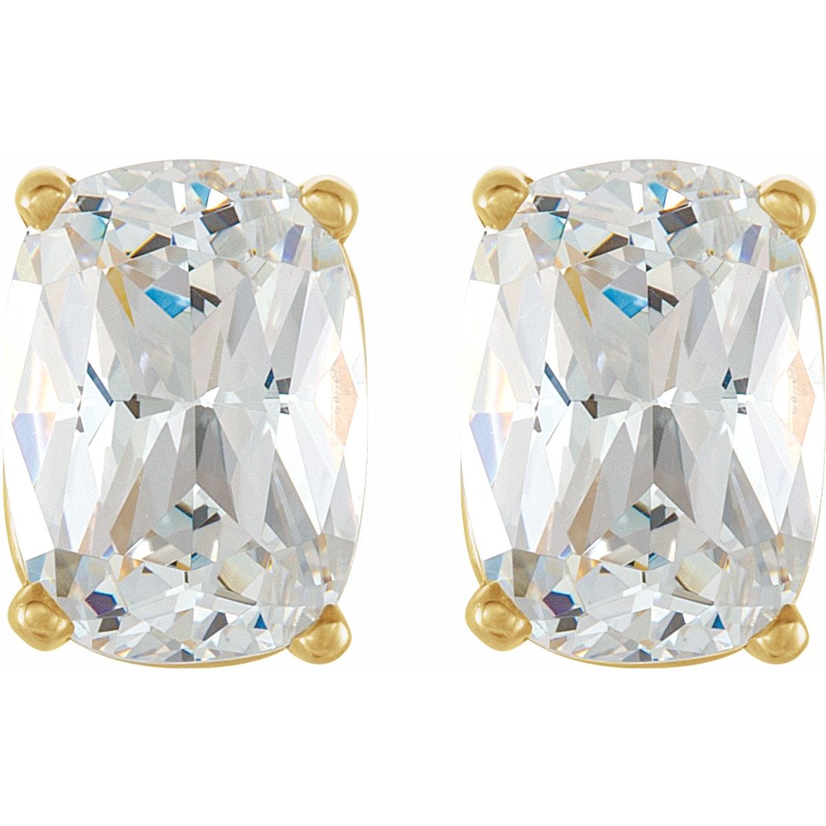 2 CTW Lab-Grown Diamond Stud Earrings in 14k yellow gold