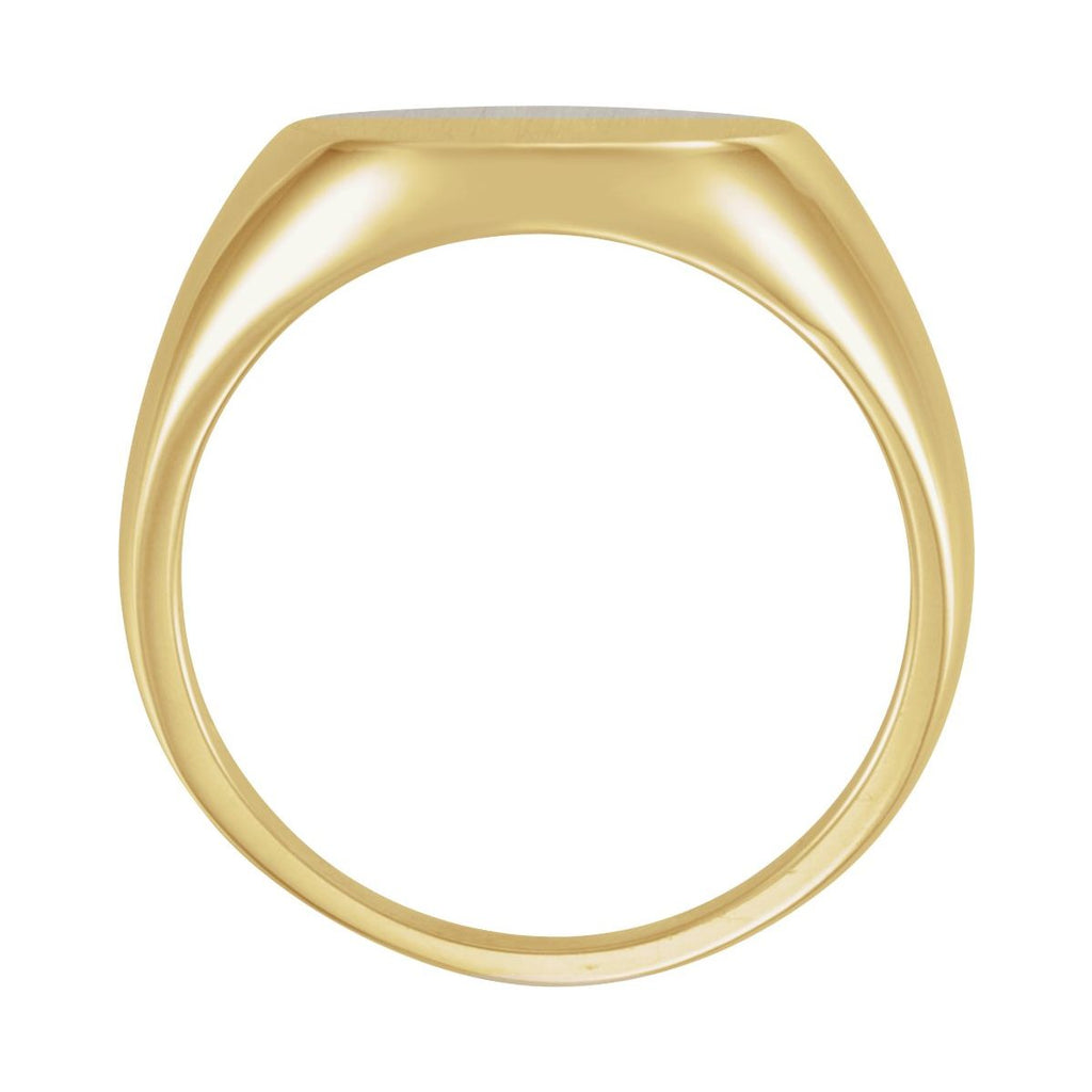 Round Signet Ring in 14k yellow gold