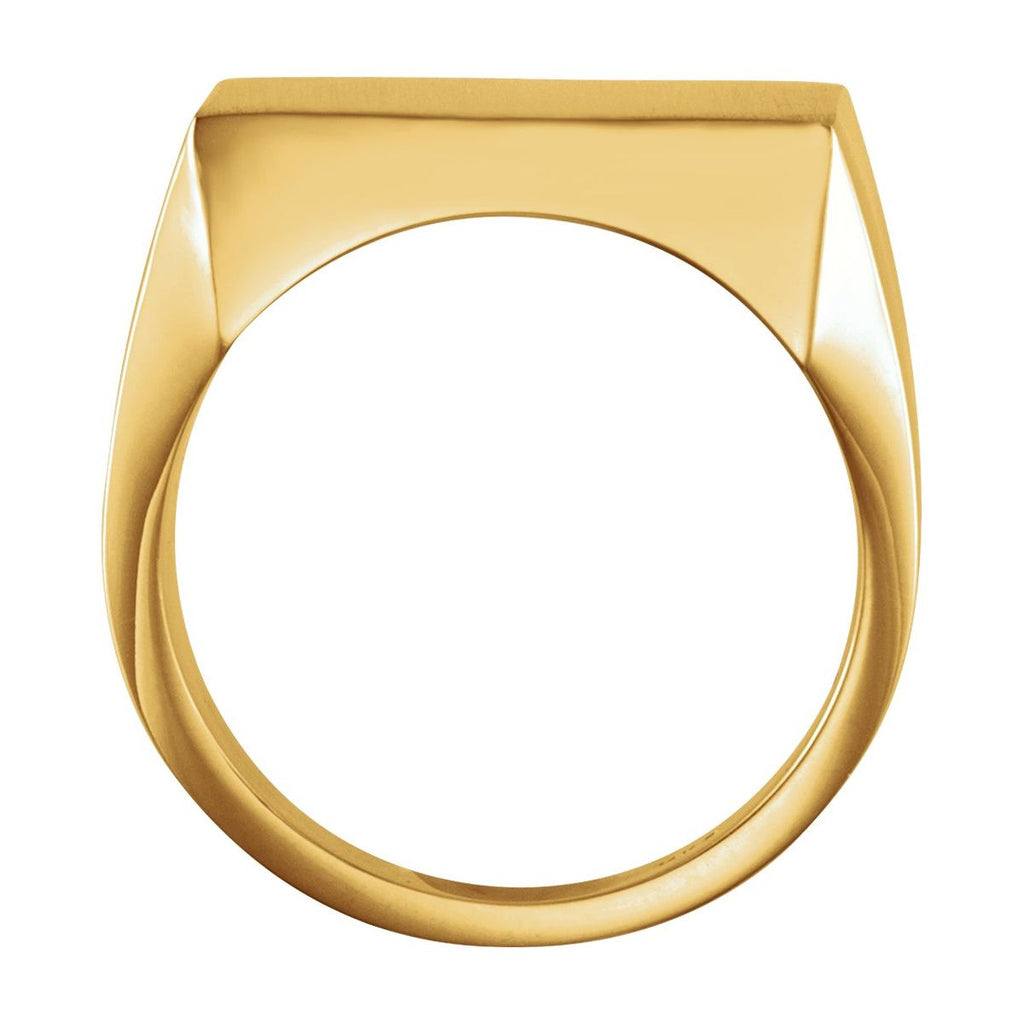 18 mm Square Signet Ring in 14k yellow gold