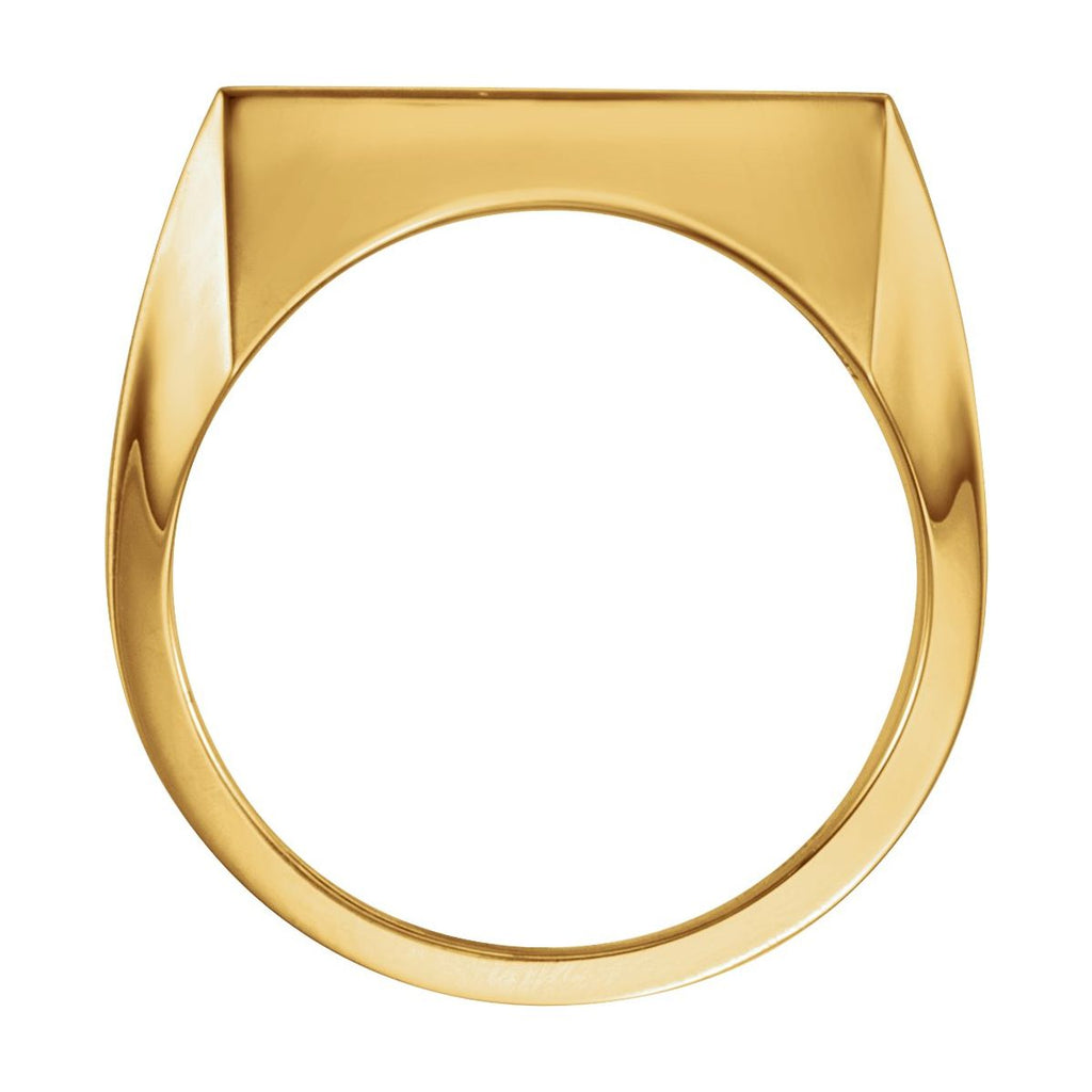 Men's 18 mm Square Signet Ring in 14k yellow gold