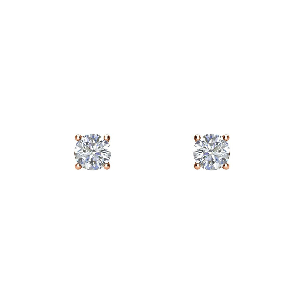 1/2 CTW Natural Diamond Stud Earrings in 14k rose gold