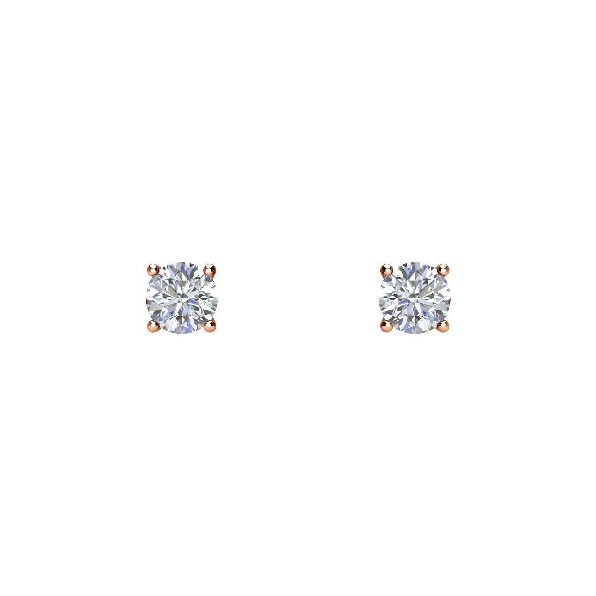 1/2 CTW Natural Diamond Stud Earrings in 14k rose gold