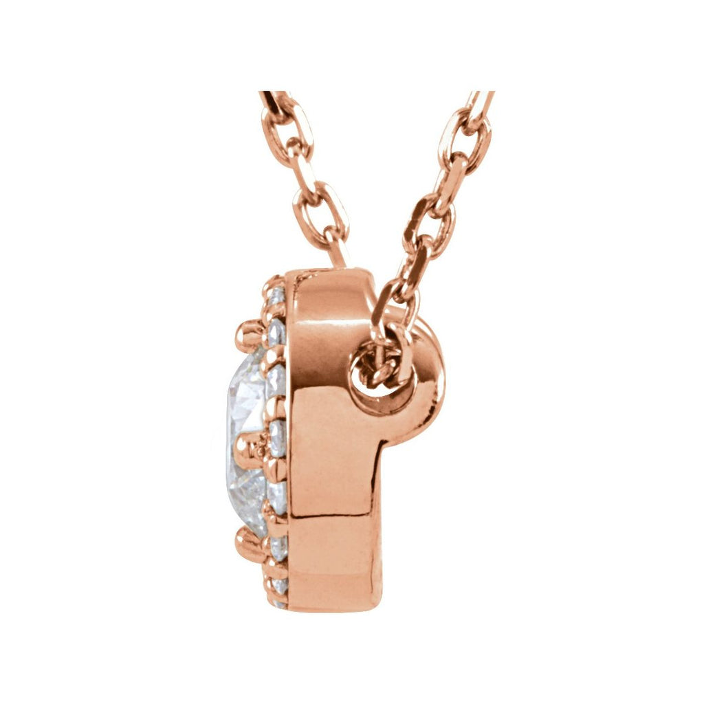 1/5 CTW Natural Diamond Halo-Style Necklace in 14k rose gold