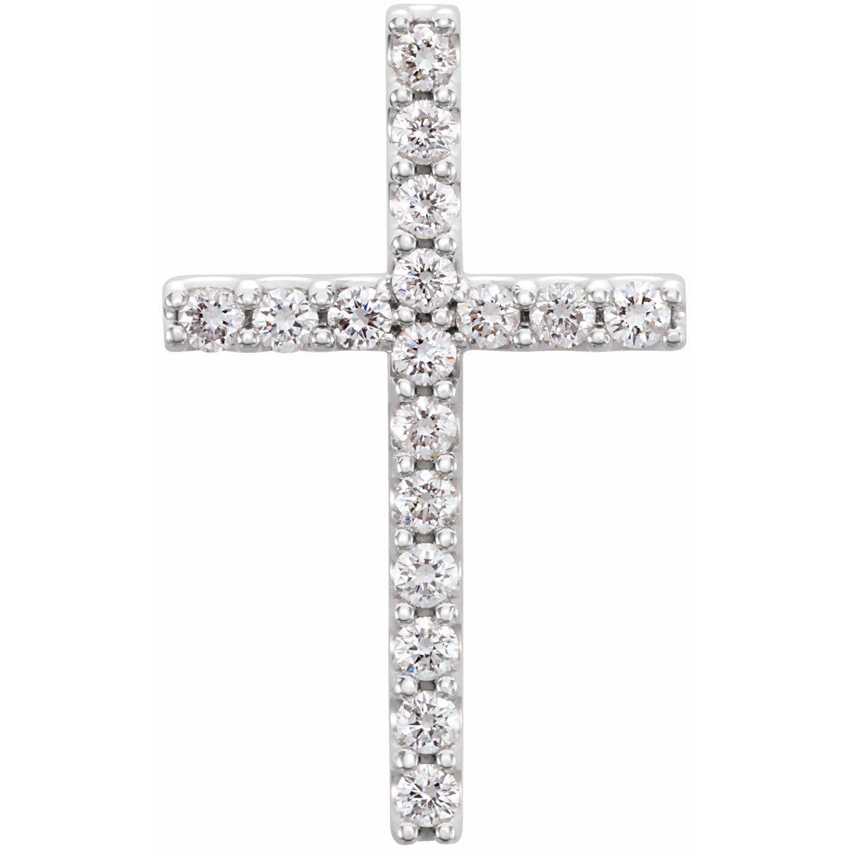 Lab-Grown Diamond Petite Cross Pendant in 14k white gold