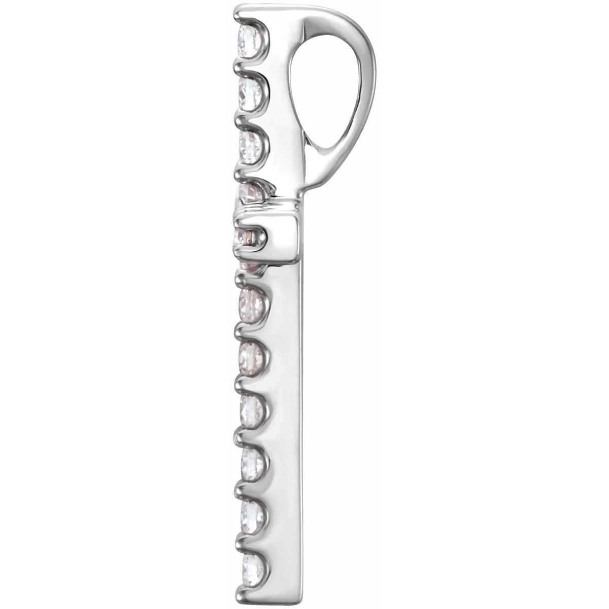 Lab-Grown Diamond Petite Cross Pendant in 14k white gold