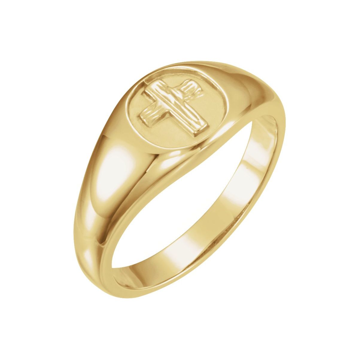 The Rugged Cross® Chastity Ring in 14k yellow gold