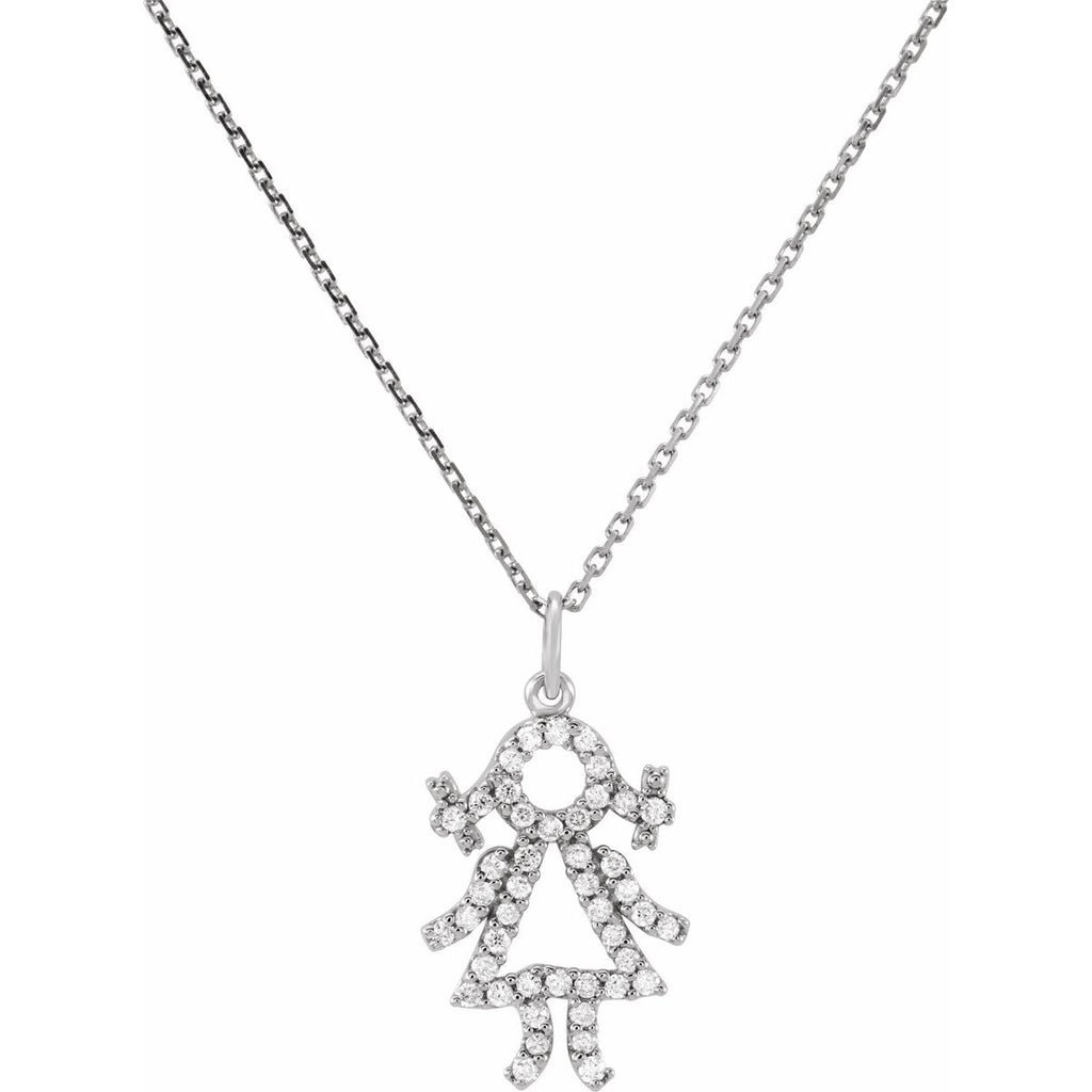 1/5 CTW Natural Diamond Girl Necklace
