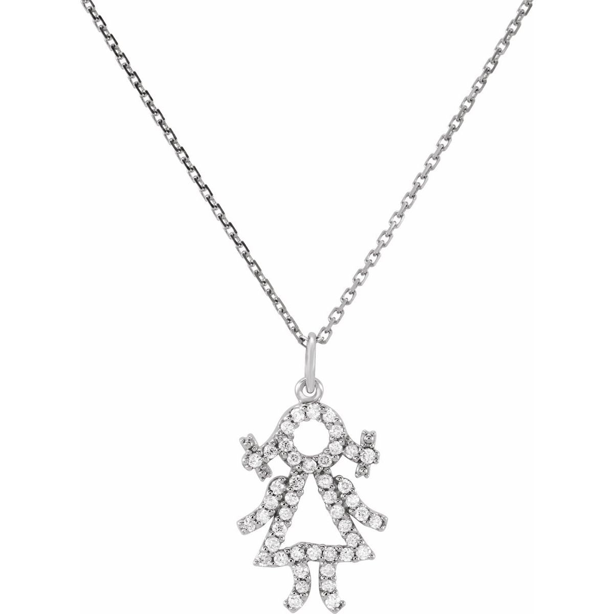 1/5 CTW Natural Diamond Girl Necklace