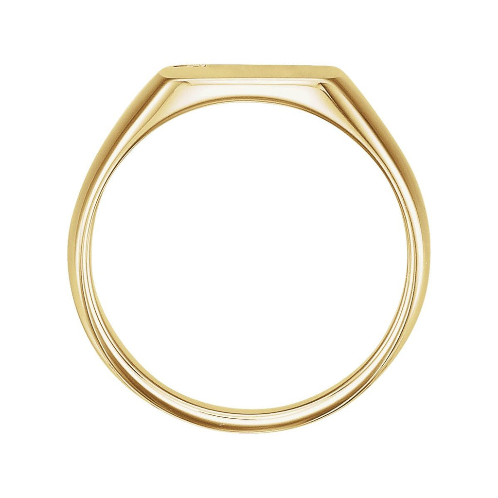 .0075 CT Natural Diamond 12 mm Square Signet Ring