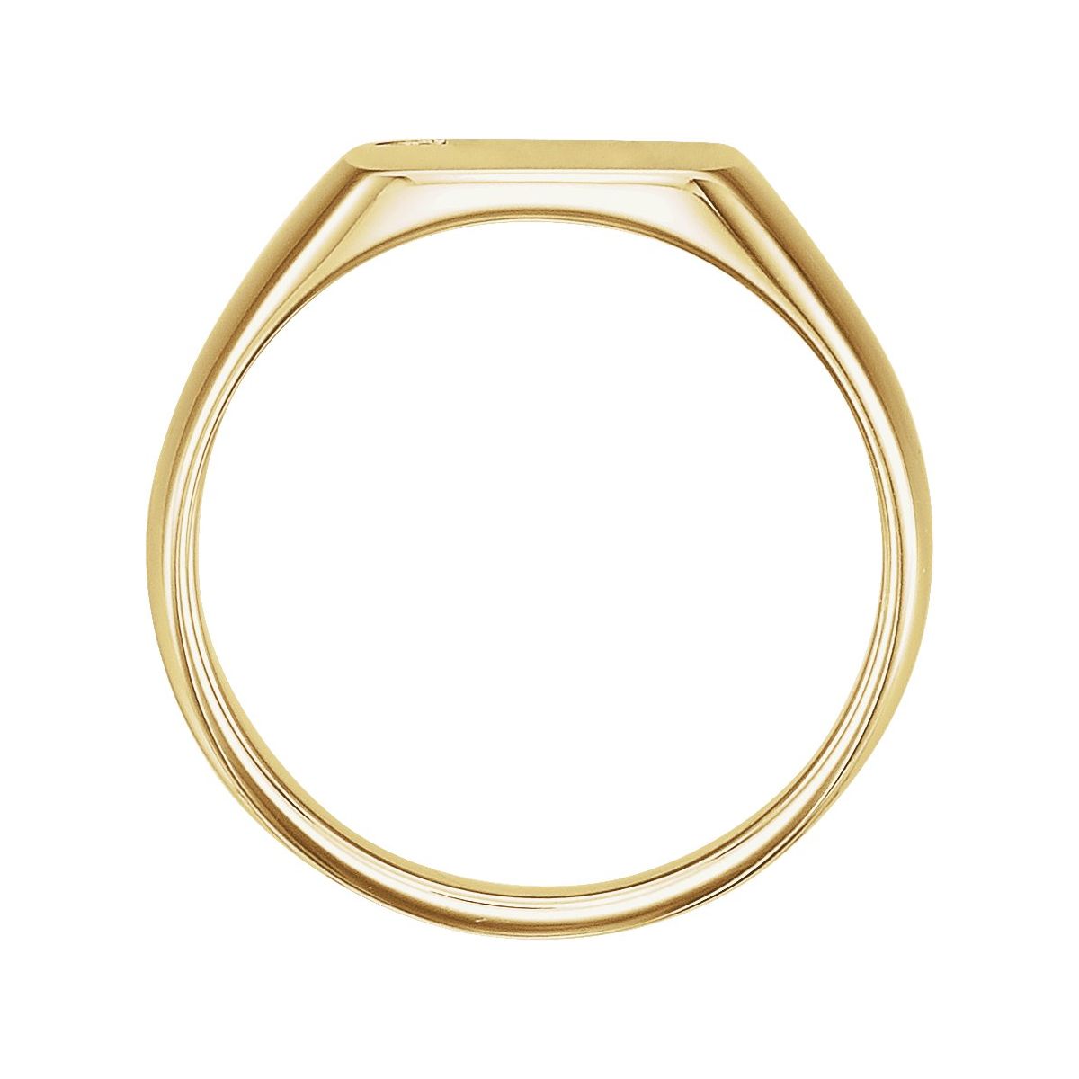 .0075 CT Natural Diamond 12 mm Square Signet Ring