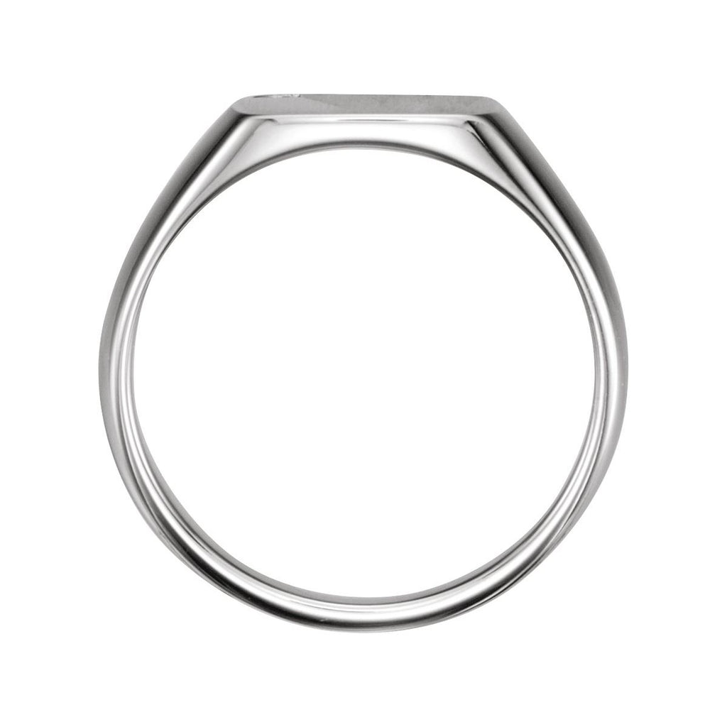 .0075 CT Natural Diamond 12 mm Square Signet Ring