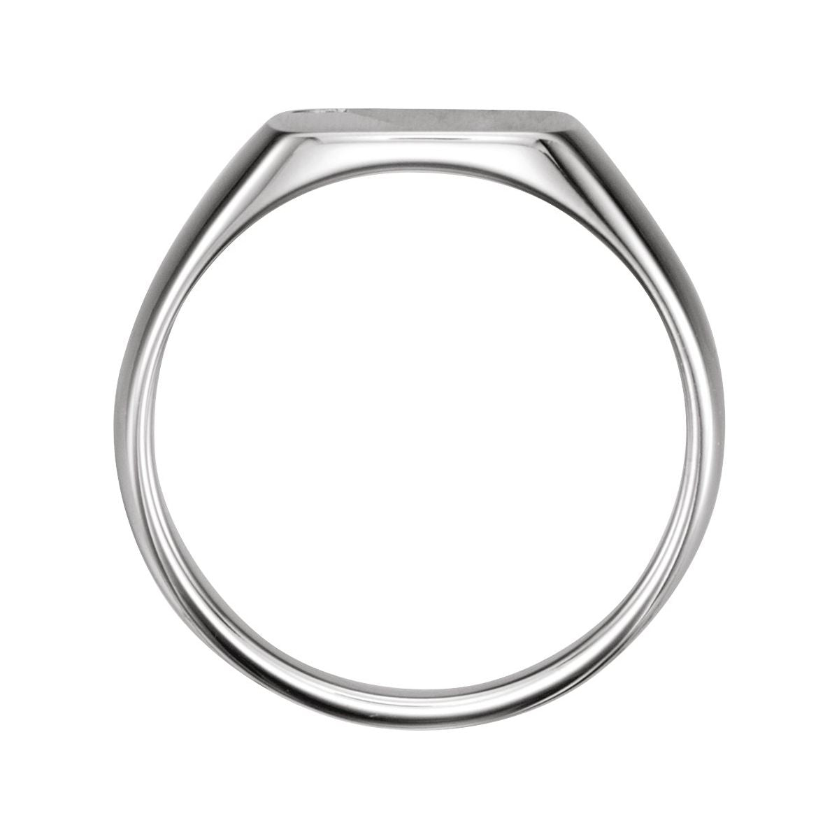 .0075 CT Natural Diamond 12 mm Square Signet Ring