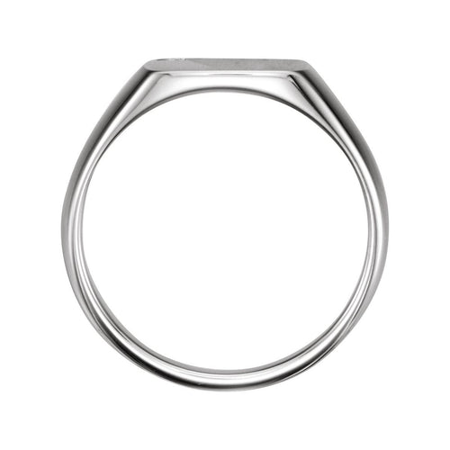 .0075 CT Natural Diamond 12 mm Square Signet Ring