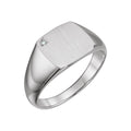 .0075 CT Natural Diamond 12 mm Square Signet Ring