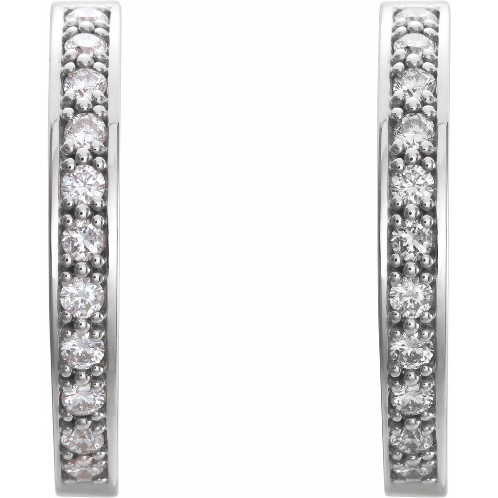 1 CTW Natural Diamond Inside-Outside 22.8 mm Hoop Earrings in 14k rose gold