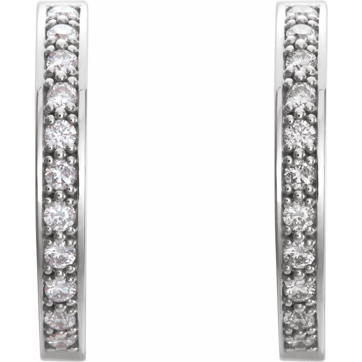 1/2 CTW Natural Diamond Inside-Outside 15 mm Hoop Earrings in 14k rose gold