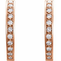 1 CTW Natural Diamond Inside-Outside 22.8 mm Hoop Earrings in 14k rose gold