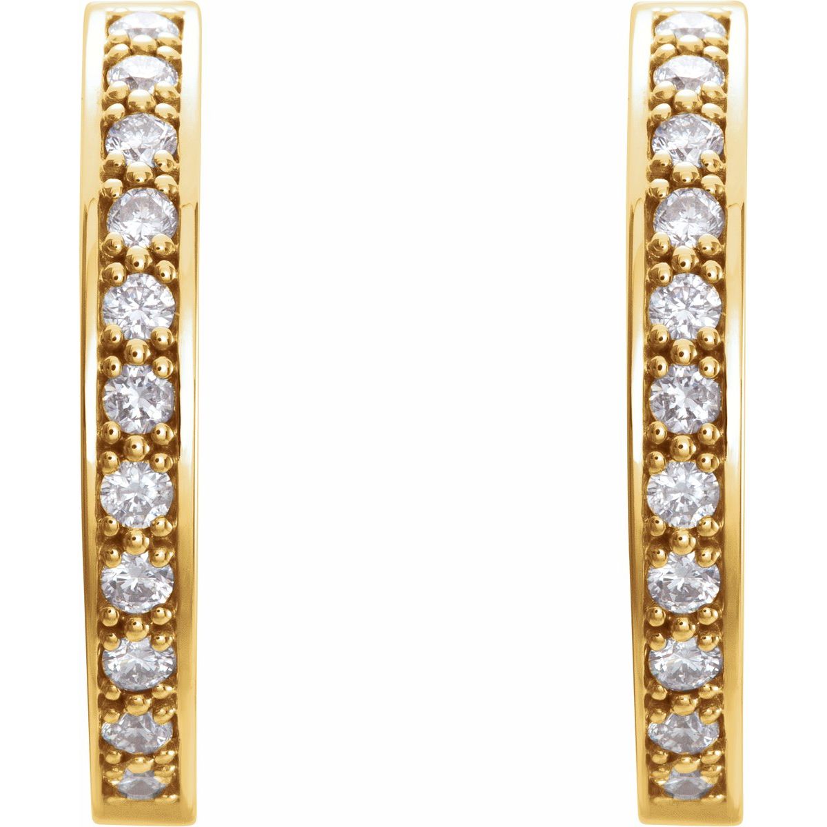 1 CTW Natural Diamond Inside-Outside 22.8 mm Hoop Earrings in 14k yellow gold