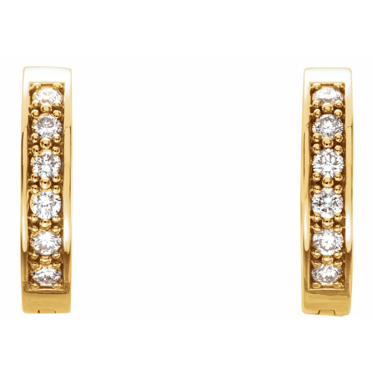 1/2 CTW Natural Diamond Inside-Outside 15 mm Hoop Earrings in 14k yellow gold